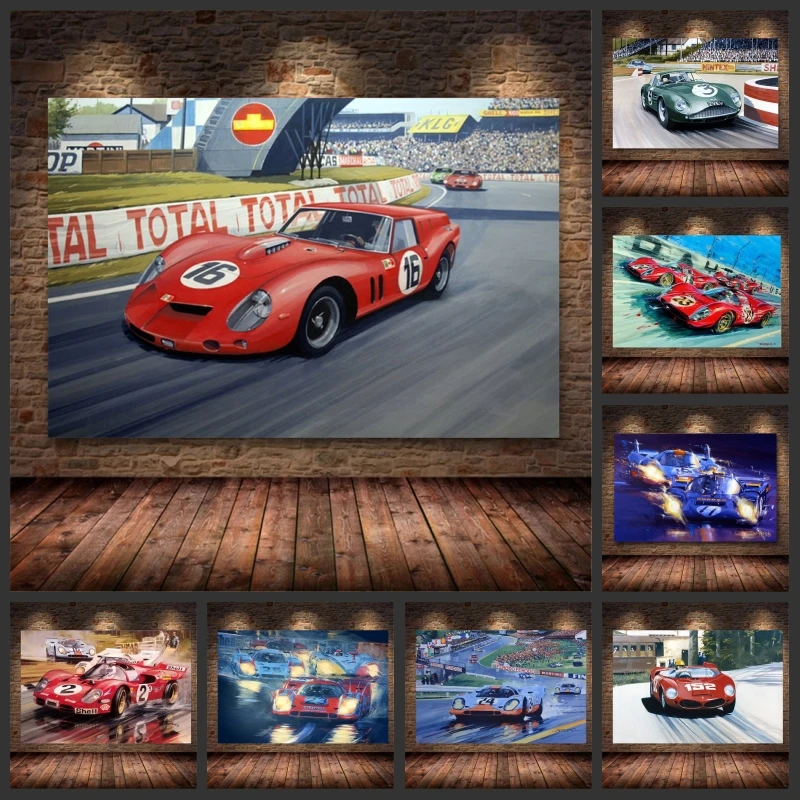 

Classic Car Poster Ferrari Classic Racing F1 Racing Canvas Painting Poster Printing Wall Art Picture Living Room Home Decor