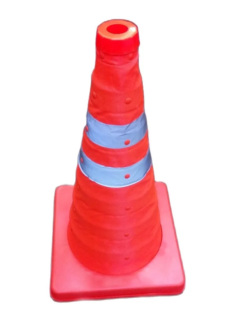 45cm High Folding Reflective Safety Cones Warning Reflective Plastic Road Cone Road Traffic Safety Sign