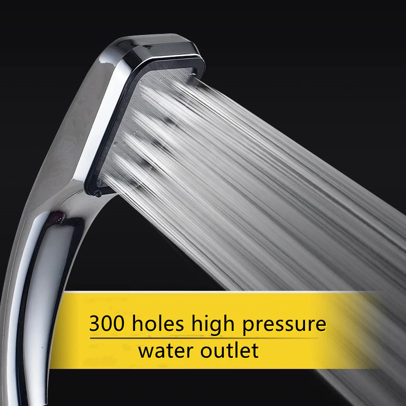 

300 Holes Square Shower High Pressure Handheld Head Water Saving With Chrome ABS Spray Nozzle Sprinkler Bathroom Accessories