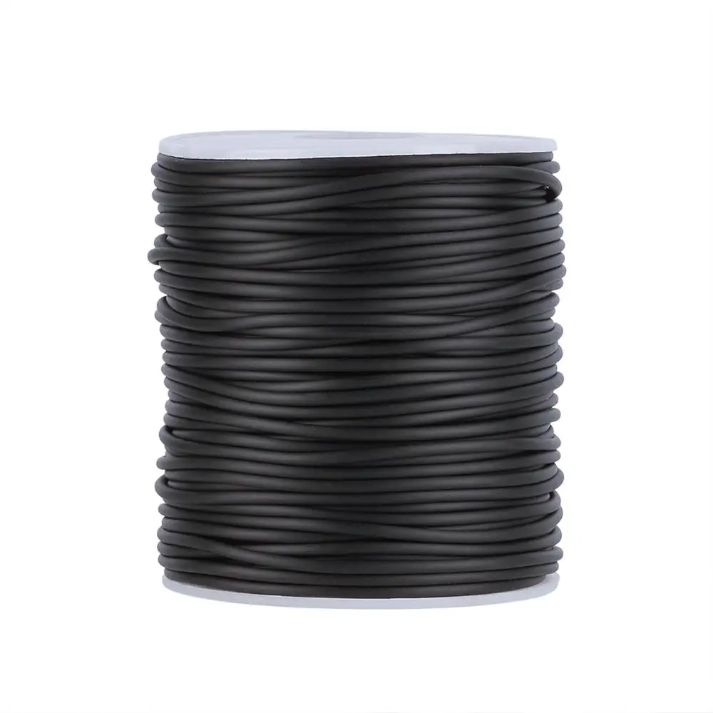 1Roll 2mm/3mm/4mm/5mm PVC Tubular Solid Rubber Black Cord Wrapped Around White Plastic Spool for DIY Jewelry Making 4 Size