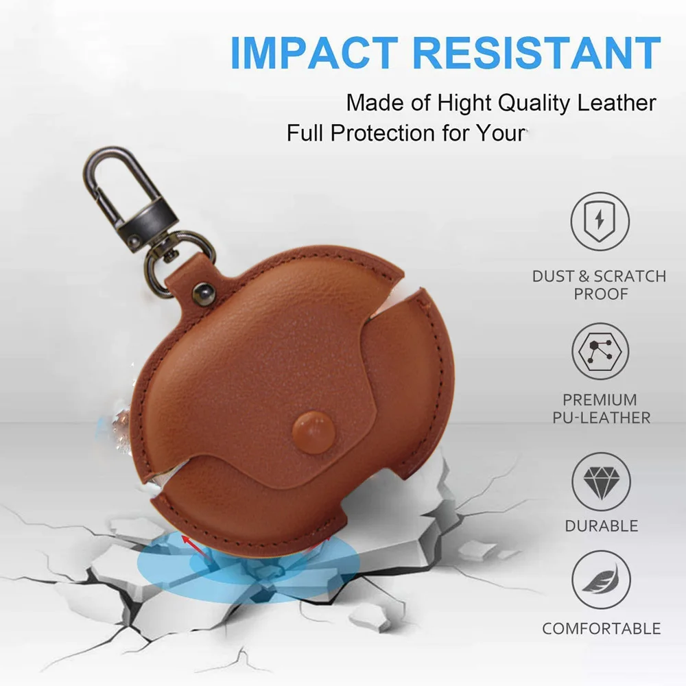 Poyatu couro do plutônio freebuds pro caso para huawei freebuds pro capa de saco de armazenamento de proteção completa com chaveiro anti-perdido