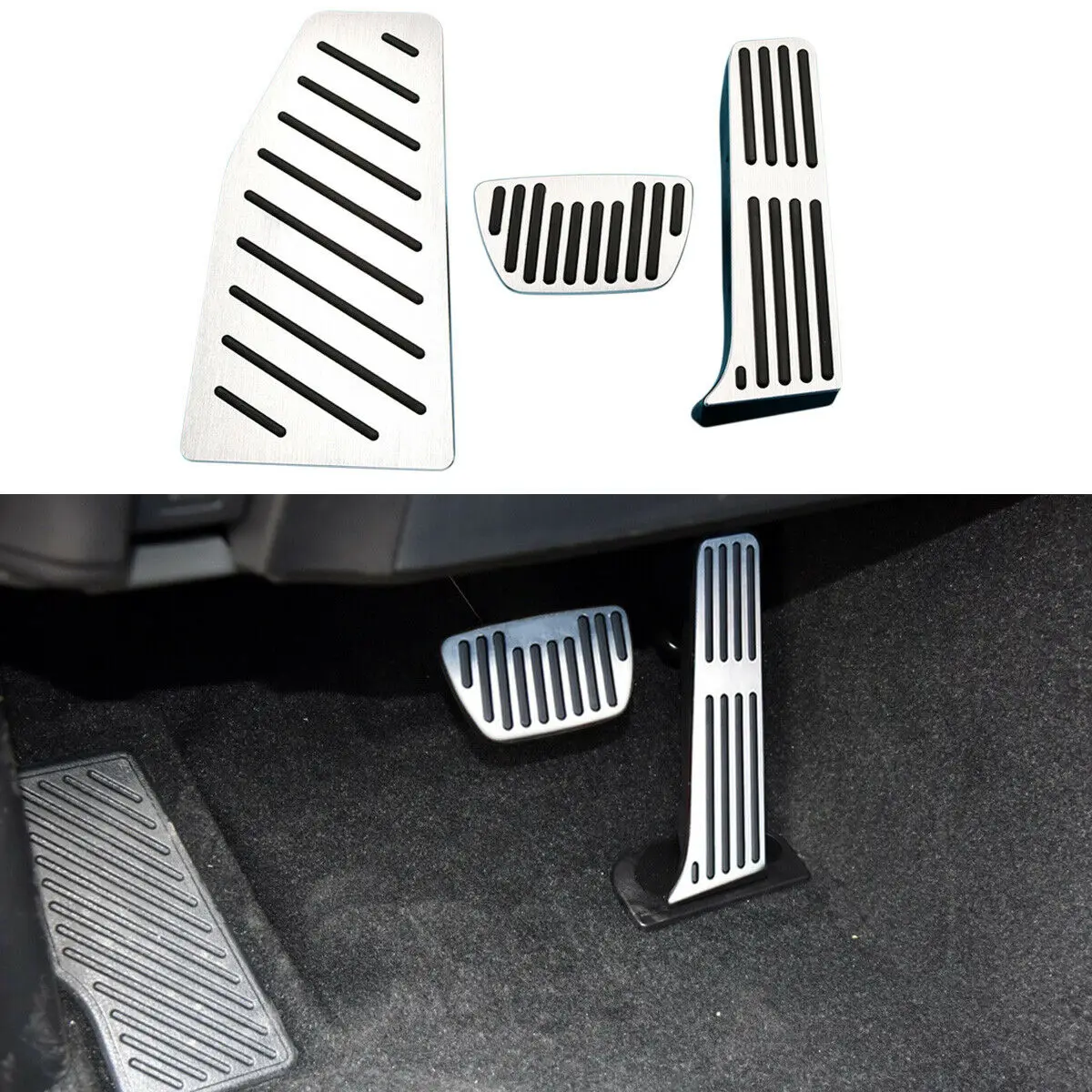 Non-Slip 3PCS Fuel Gas Foot Rest Pedal Brake Pad Accelerator Footrest Cover Fit For Toyota Camry 2018 2019 2020