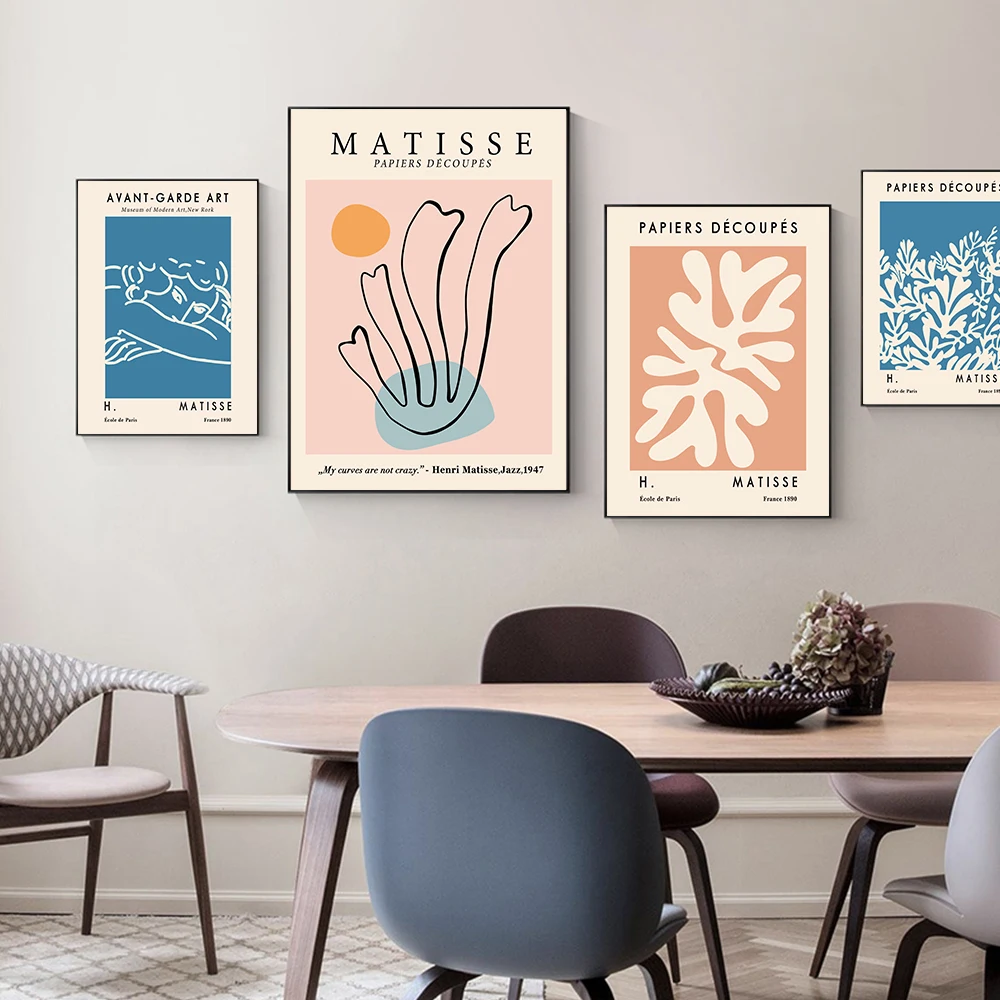 

21x30cm Nordic Canvas Painting Abstract Matisse Leave Print Poster Wall Art Picture for Living Room Home Decor Pictures No Frame