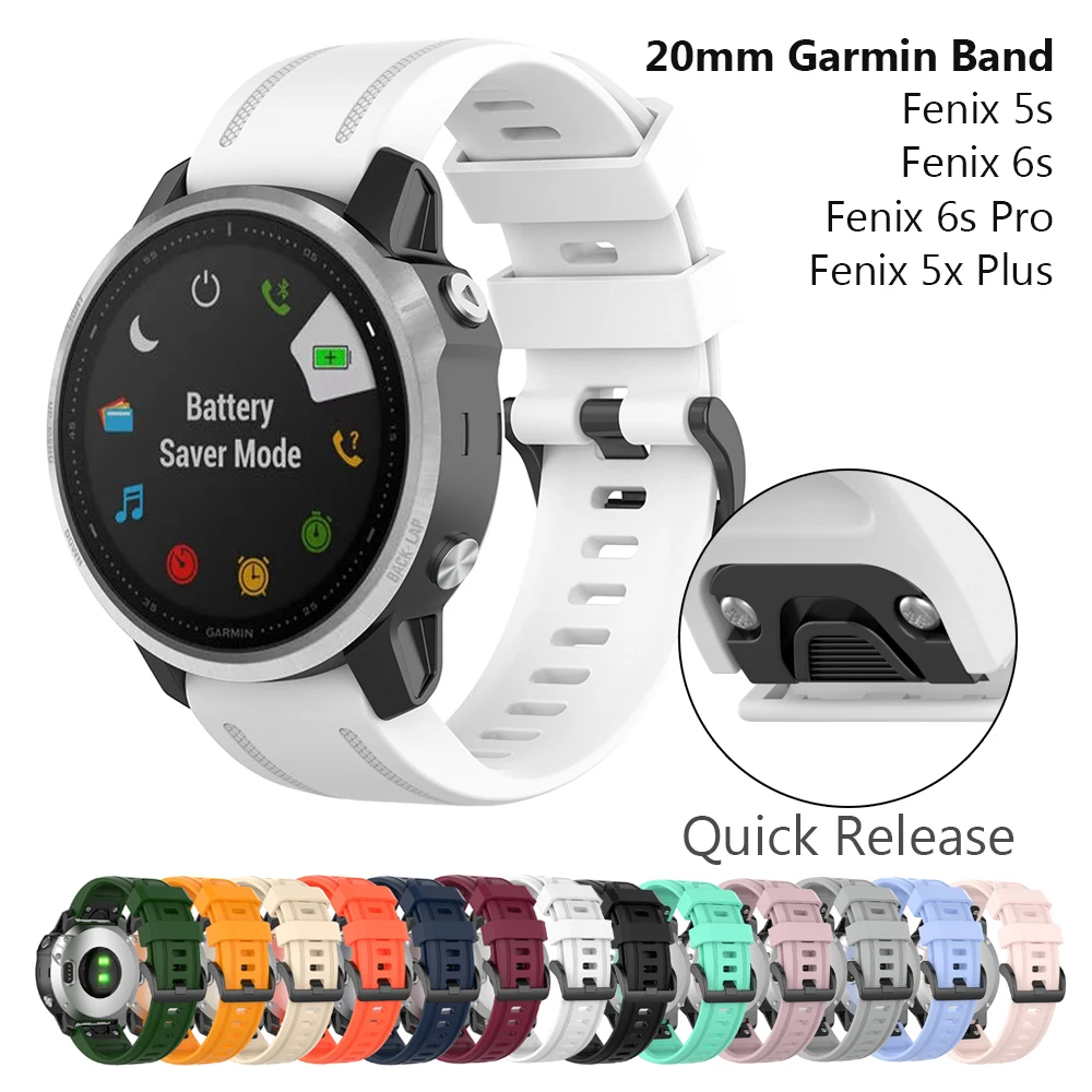 Fenix 7S /Fenix 5S Plus Uhrenarmband 20 mm Instinct 2S Quick Fit Silikonarmband für Garmin Fenix 6S Pro Armbänder Rosa