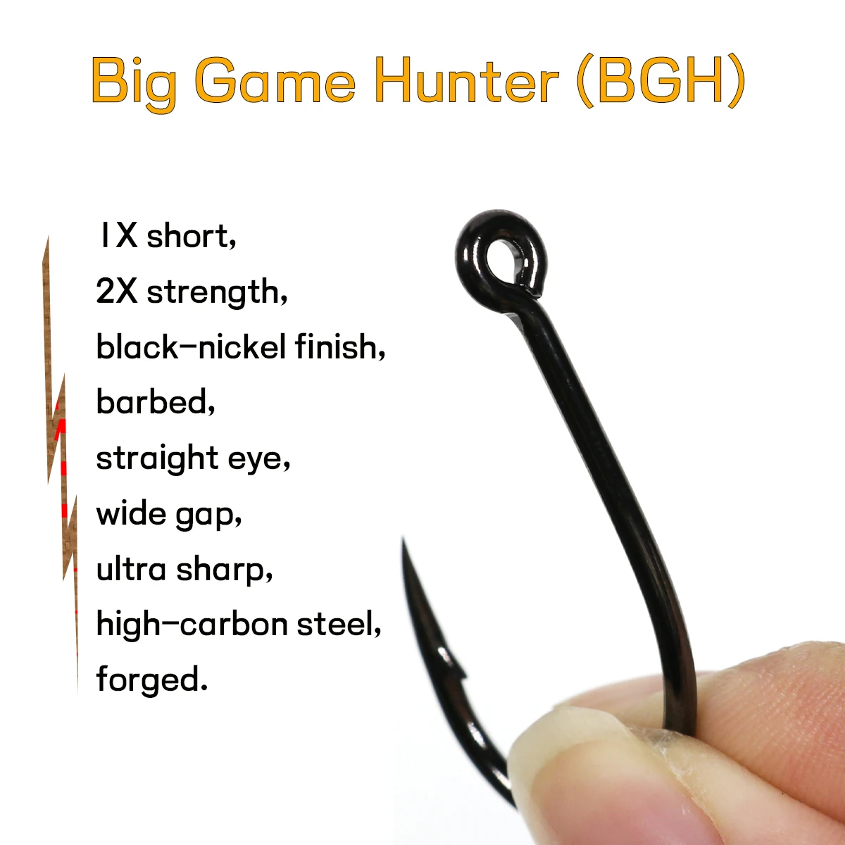 30pcs Carbon Steel Fishing Hooks 1X Short-shank Streamer Hook Fly Tying Fishing Hook For Game Changer Trailer and Tube Flies - view 4