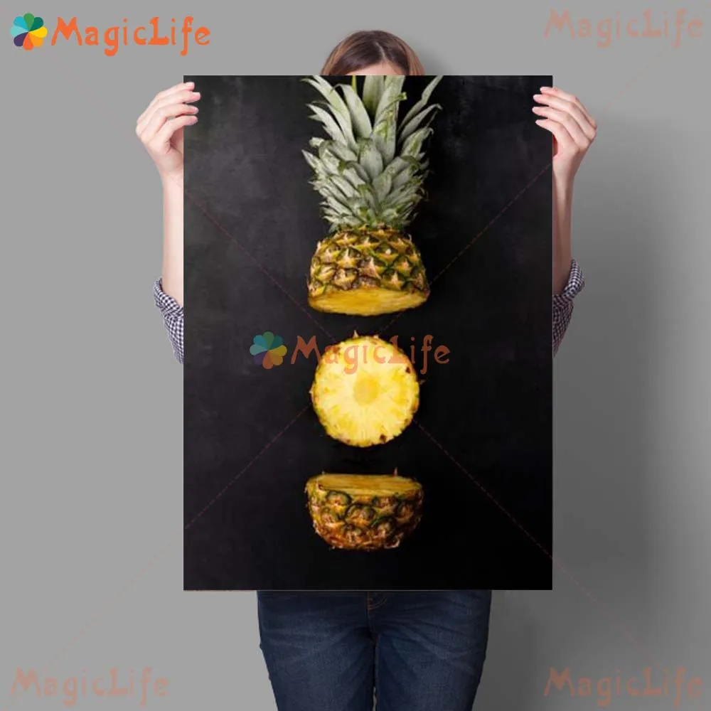 Salmon Western Restaurant Posters Pineapple Wall Pictures For Kitchen Room Decor Nordic Poster Wall Art Canvas Painting Unframed