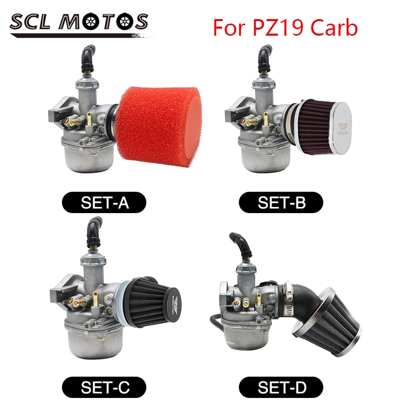 SCL MOTOS PZ19 19mm Motorcycle Carburetor Carburador Choke Carb For Honda Suzuki Kawasaki 50cc 70cc 90cc 110cc Motorbike Parts