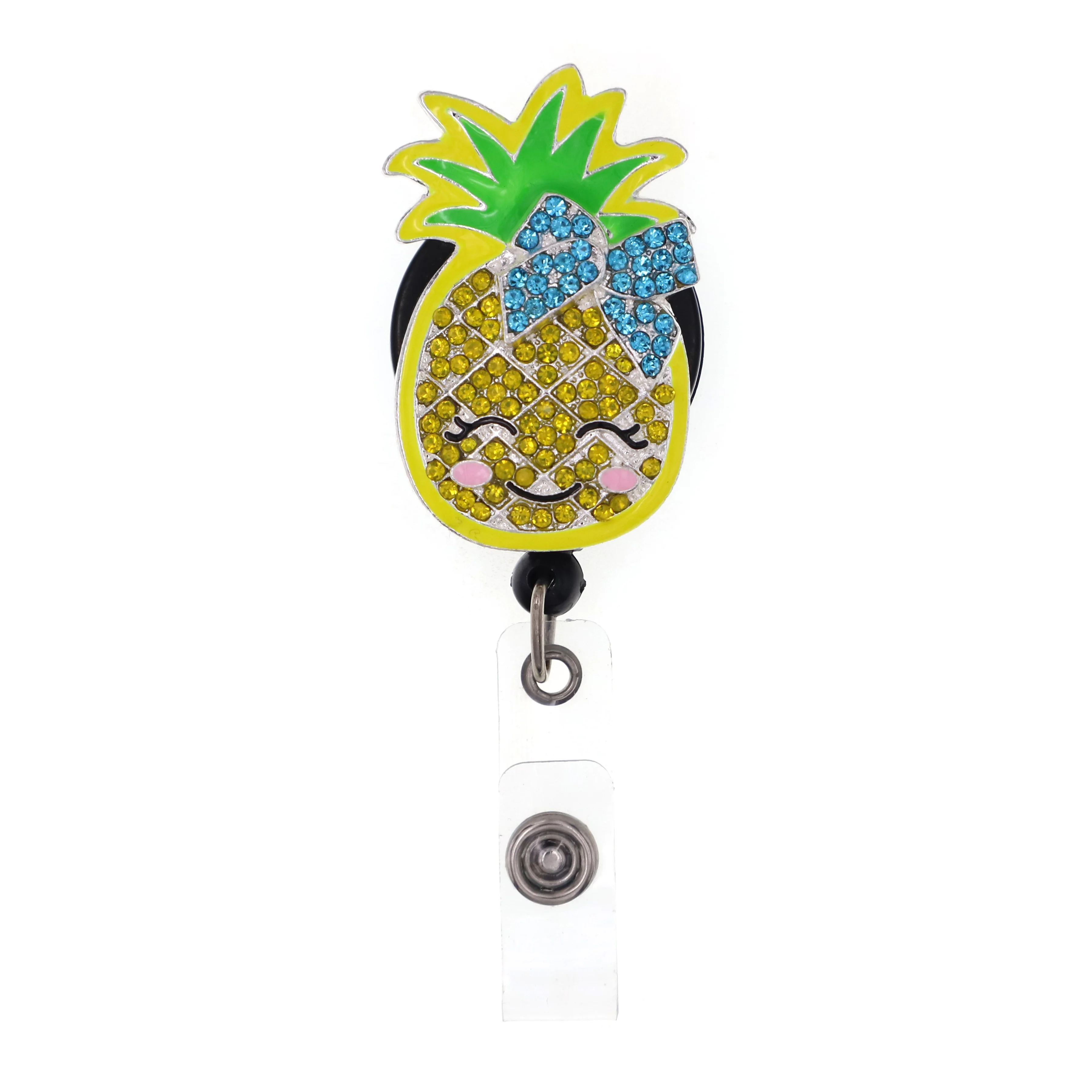 2023 lailina pineapple rhinestone crystal enamel nurse hospital doctor staff Gift Retractable Badge Reel /clip holder