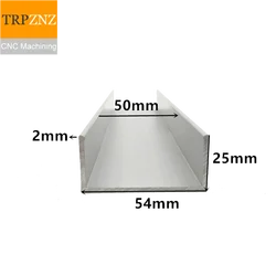 U-shape  Aluminum, 54mm x 25mm x 2mm,Outer width 54mm, length 50cm,aluminum alloy glass covered edge strip