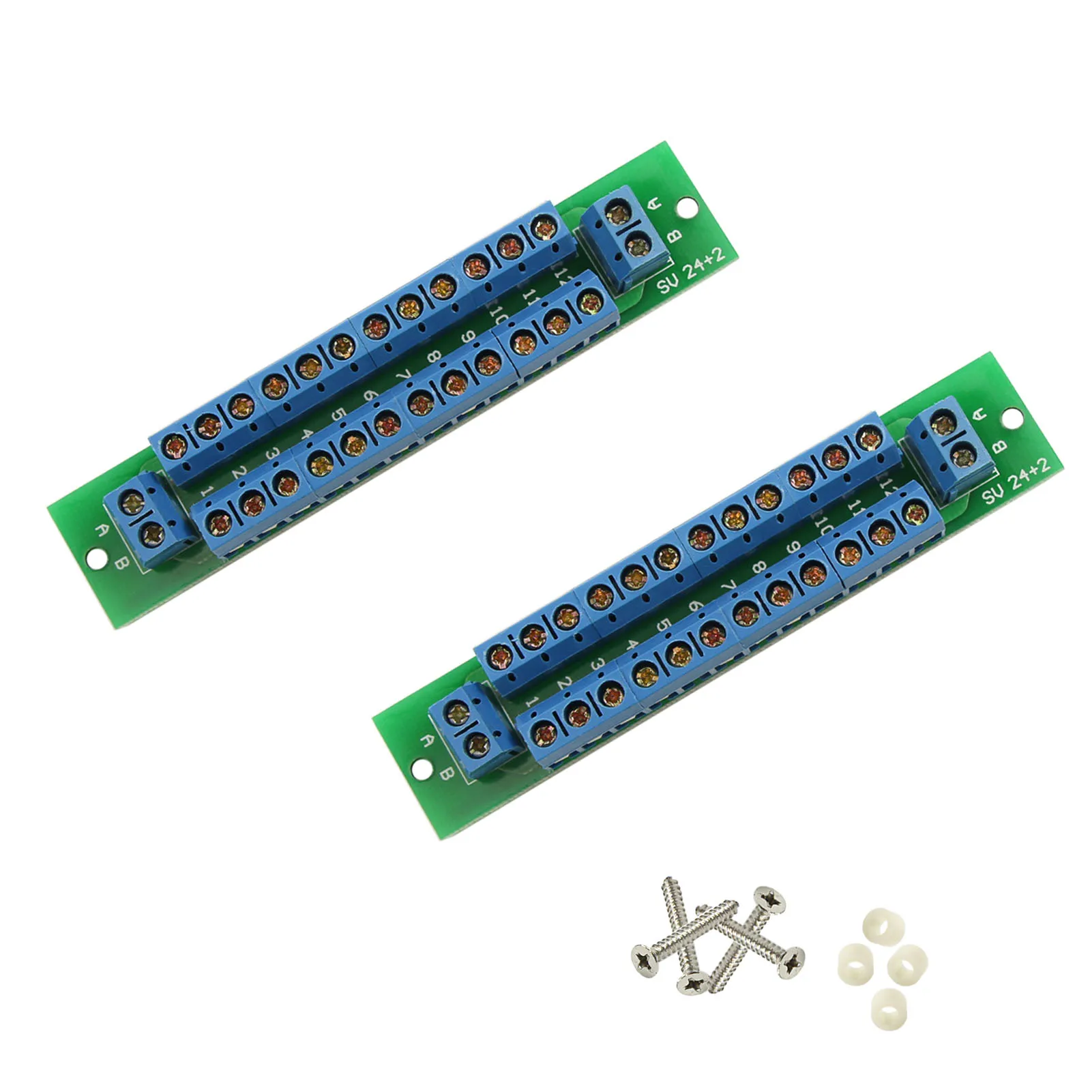 2 Units Double-Layer Power Distribution Board 2 Inputs 2 X 13 Outputs for DC AC Voltage PCB007