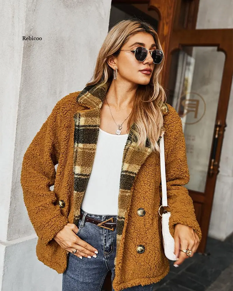 

Women Elegant Faux Fur Coat Autumn Winter Warm Soft Zipper Fur Jacket Female Plush Overcoat Pocket Casual Teddy Outwear