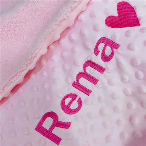 Gepersonaliseerde babydeken met naam voor pasgeboren jongens en meisjes Aangepaste Minky Fleece peuter wieg kinderwagen deken verjaardagscadeau