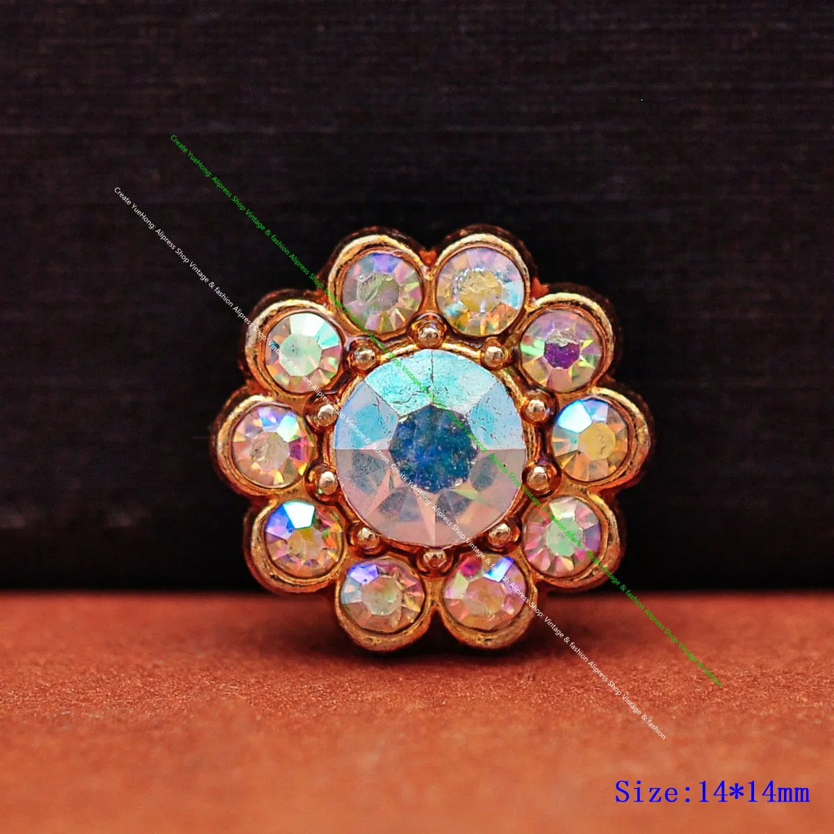 10pcs 14mm Beauty Colorful Rhinestone Crystal Flower Concho Screwback For Leathercraft Belt Saddle Headstall Bridle Decor