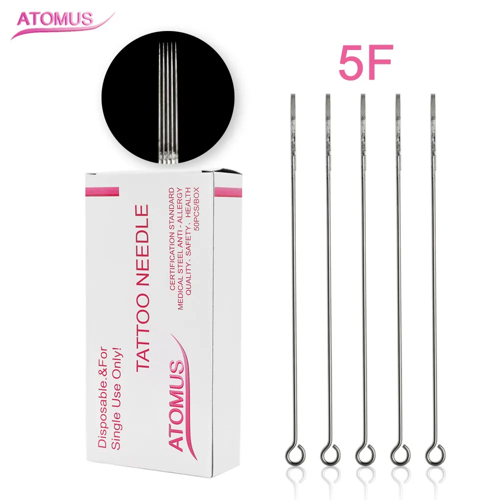 

50/100pcs 5F/7F/9F/11F/13F/15F Tattoo Disposable Needles Tattoo Supply Pre-Sterilized Needle Body Art Grade Needle Supply