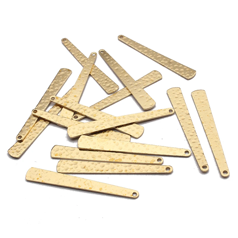 20ชิ้น/ล็อตดิบทองเหลือง Hammred ยาวแถบ Charms สำหรับ DIY สร้อยคอต่างหู Handmade เครื่องประดับทำหัตถกรรมขายส่ง