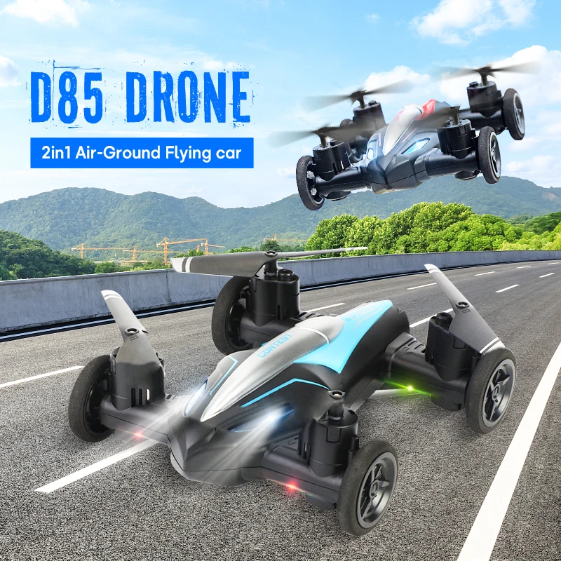 D85 2in1 Mini Drone Air-Ground Flying Car 2.4G Dual Mode Racing Professional RC Car Quadcopter Drones Children Off-road Toy Dron