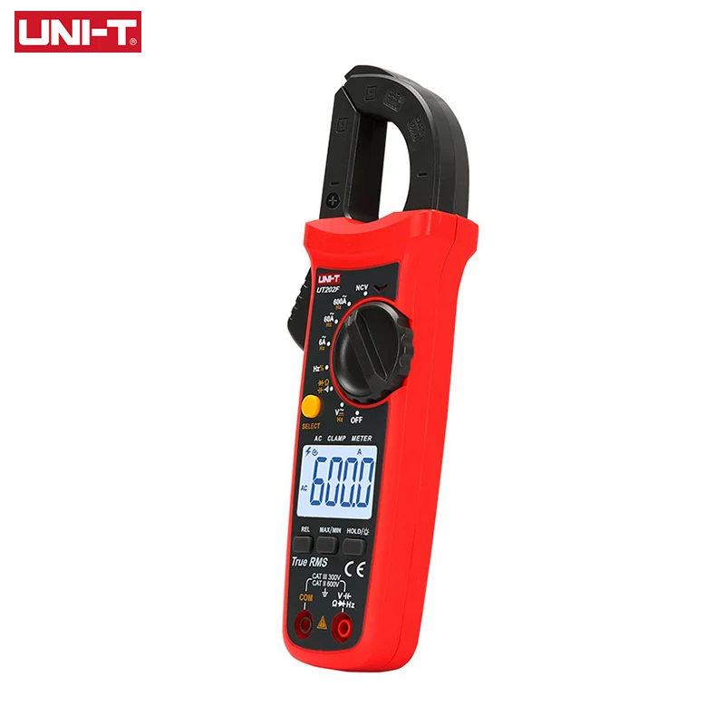 UNI-T UT202F UT204R Digital Clamp Meter AC DC Current Amperometric Clamp Voltammeter True RMS Voltage Tester Frequency Meter