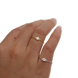 925 sterling silver jewelry factory price delicate minimalist stunning girl women rings bezel single stone cz dainty ring