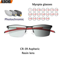 Photochromic Finished Myopia Glasses Women Men Shortsighted  Eyeglasses Prescription Glasses Diopter  -0.5 1.0 1.5 2.0 2.5 to -6