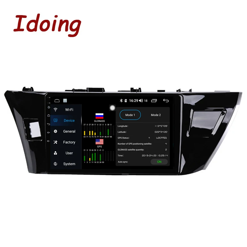 Idoing-Radio con GPS para coche, reproductor Multimedia con Android, 10,2 pulgadas, 4 GB + 64 GB, para Toyota Corolla 2014-2016, E170, E180