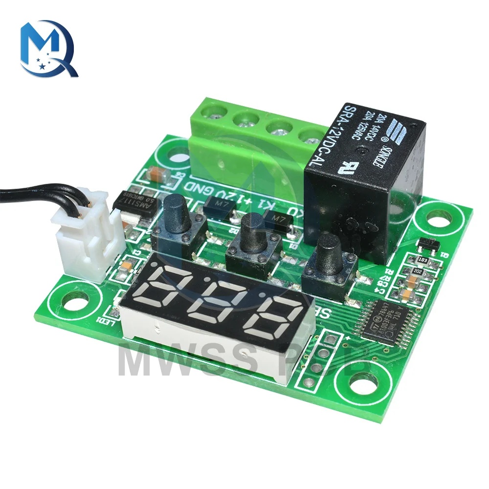 DC 12V W1209 LED Digital Heat Cool Temp Thermostat Temperature Control Switch Module On/Off Controller Board With NTC Sensor