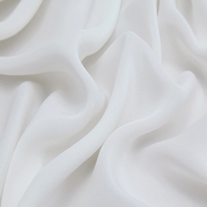 By the Yard 100% Silk Nature White Undyed 16 momme 140 width Silk Crepe de Chine White  Dress Fabric  for Dyeing and Painting