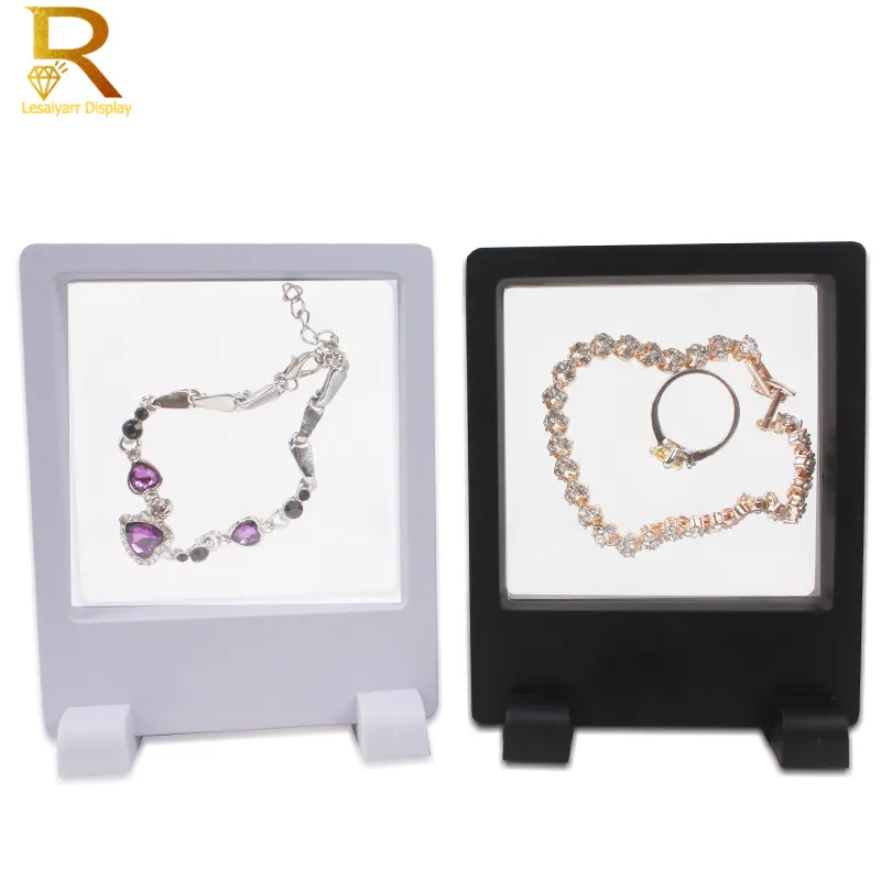 3D Album Floating Frame Earrings Jewelry Packaging Box PET Coin Key Display Stand Ring Diamond Case Gemstone Display Gift Box