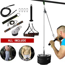 Sistema de Cable de polea de Fitness, entrenador de fuerza de brazo de muñeca de antebrazo de alta resistencia DIY para entrenamiento de bíceps y tríceps, accesorios de gimnasio en casa poleas para gym