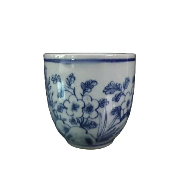 

China Old Porcelain A Pair Of Blue And White Flower Pattern Tea Cups