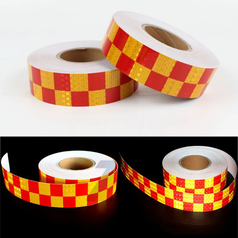 5Cm X 50M/Roll Hoge Intensiteit Outdoor Security Truck Veiligheid Waarschuwing Nacht Reflecterende Strip Tape Stickers