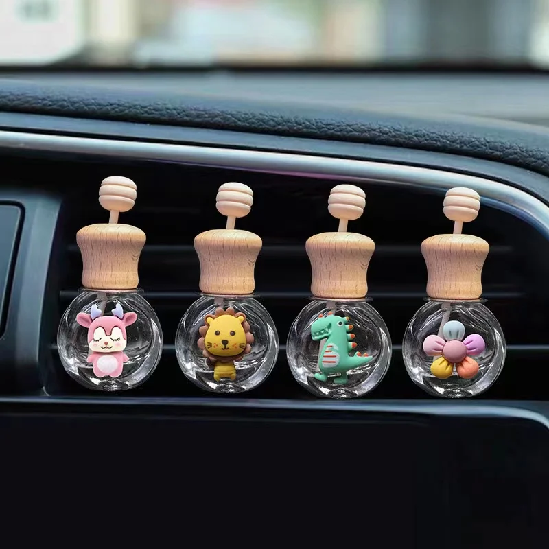 Car Air Outlet Freshener Diffuser Glass Bottle Auto Fragrance Oils Empty Glass Bottle Clip For Car Vent Outlet Perfume Ornament