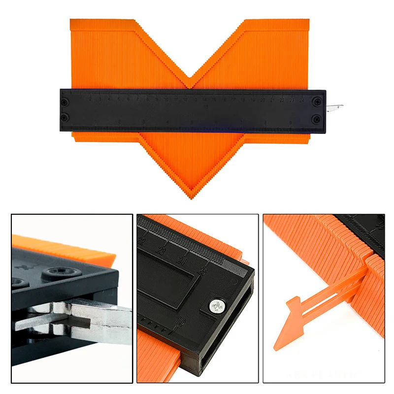 Measure Gauge Tool Contour Profile Gauging Ruler Wood 5/10 Inch Duplicator Alloy Edge Shaping Laminate Tiles Meethulp