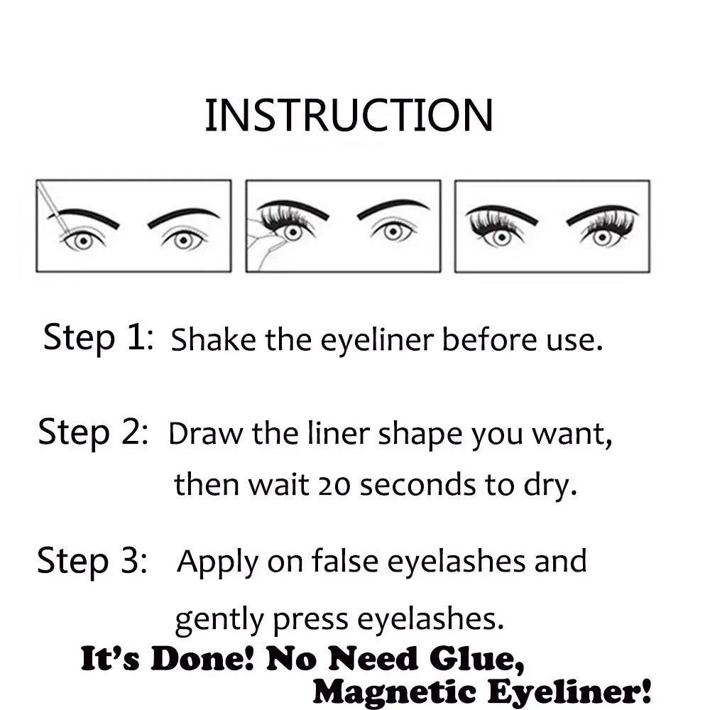 Modisch, einfach zu bedienen, wasserdicht, langlebig, 2-in-1-Eyeliner, magischer Wimpernkleber, Eyeliner-Stift, selbstklebender Eyeliner
