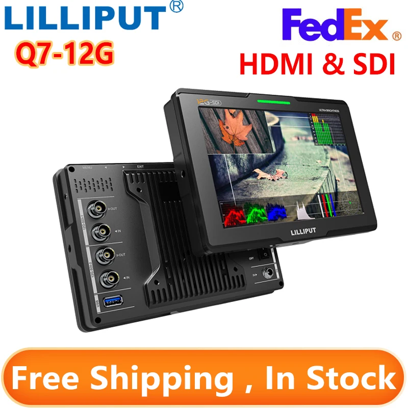 

Lilliput Q7-12G Camera Monitor 2000 Nit 7 Inch With 3D-LUT HDR With 12GSDI And HDMI Cross Conversion Metal Housing