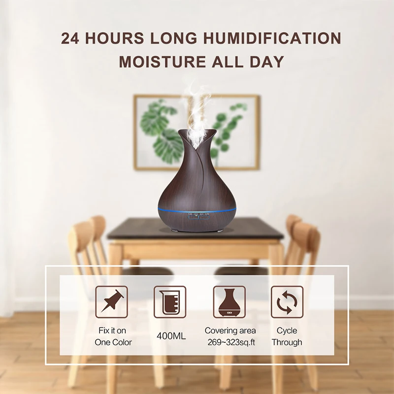 500ML Air Humidifier Diffuser Wireless Remote Control Atomization Purification 7-color LED Night Light Suitable For Home Office