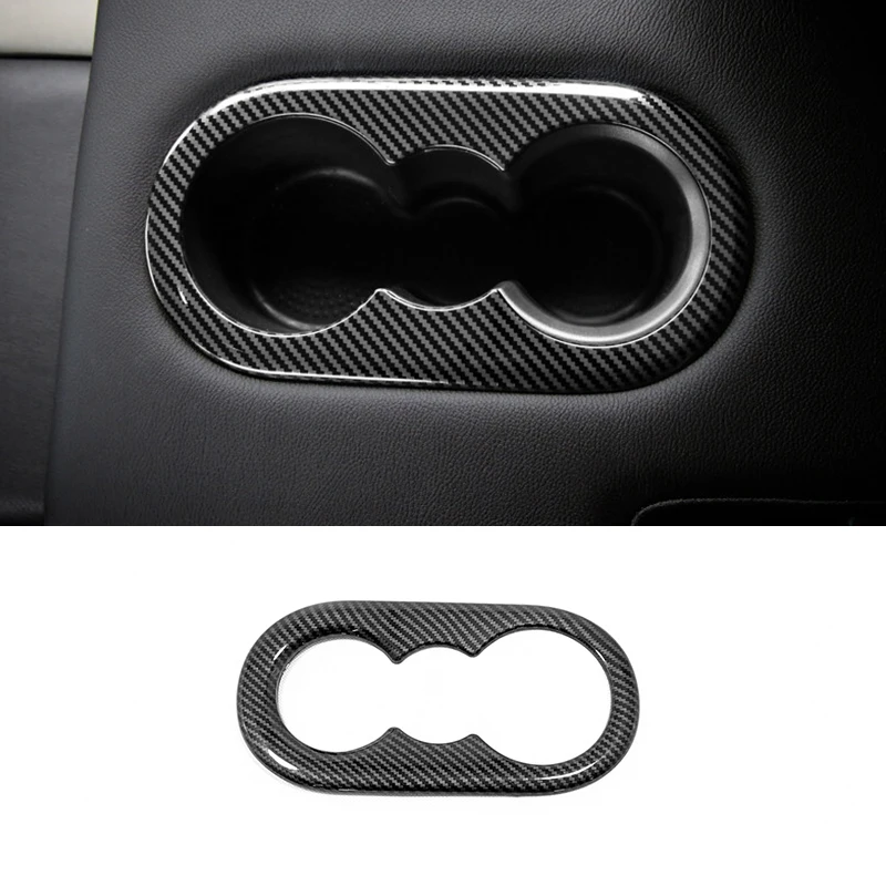 

For Seat Tarraco 2018 2019 2020 ABS Carbon fiber Car Rear water cup frame Cover Trim Sticker Styling Decoration Accessories 1pcs