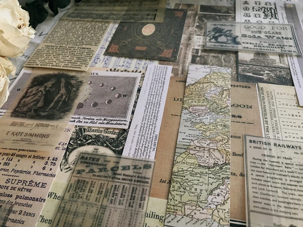 Old Poster Planet Map Stickers Junk Journal Planner Stickers Scrapbooking Vintage Card Decorative Sticker DIY Craft Photo Albums