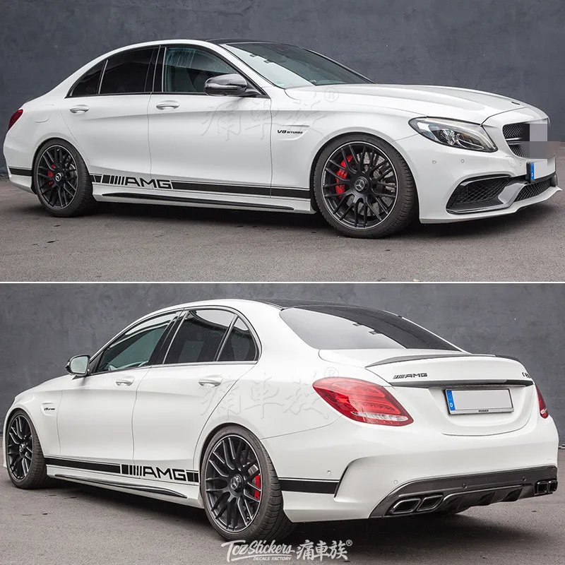 

Car sticker FOR C63 C260 C180L E260 E300 body exterior decoration on both sides of the decorative strip pull flower modification