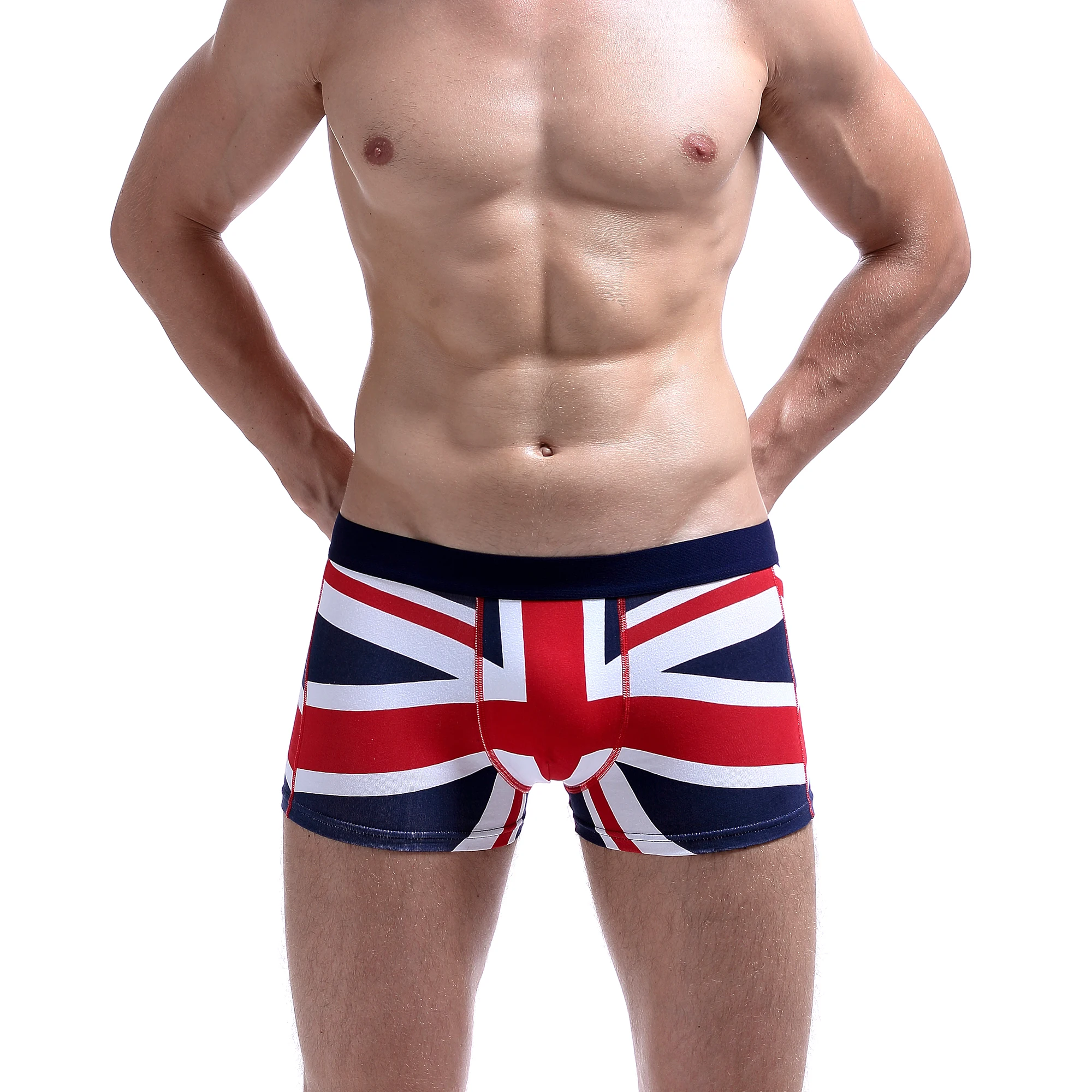 SEOBEAN Mens UK Flag Cotton Underwear Boxers Man Intimates Boxer British Style mens Pajama Shorts jockstrap lingerie homme