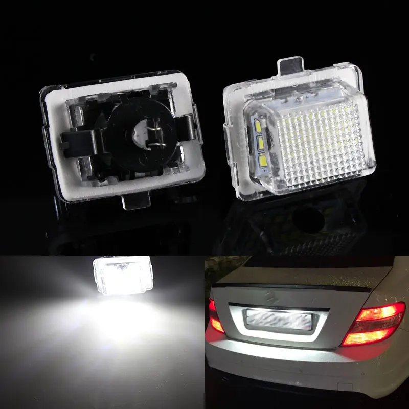 2Pcs LED Canbus Auto kennzeichen Licht Kennzeichen Lampe Für Mercedes Benz C S E CL Klasse W204 W221 W212 w216 C207 C216