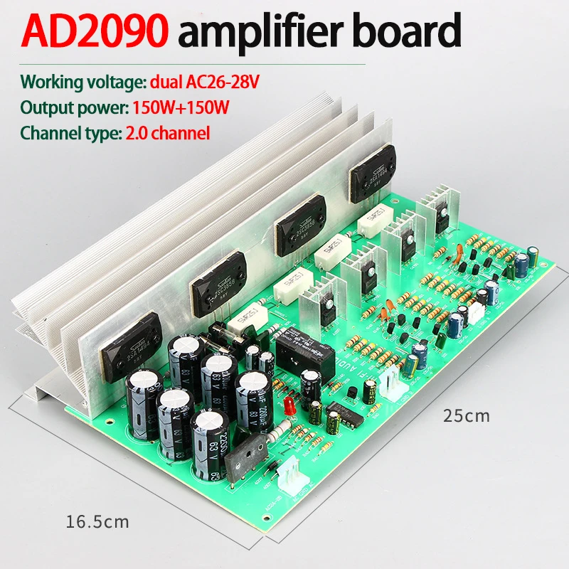 

KYYSLB 150W*2 4-8ohm Dual AC26-28V 2090-S Pure Post-stage Amplifier Board High Power 2.0 Channel Stereo Power Amplifier Board