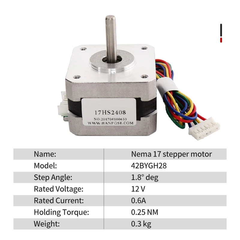 0.6A مايكرو 42 محرك متدرج Nema17 28 مللي متر 12V مرحلتين أربع أسلاك Nema17 42 محرك متدرج 3D الطباعة موتور