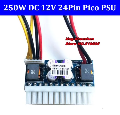 

DC 12V input 24Pin Pico ATX 250W Switch PSU Car Auto Mini ITX High Power Supply Module ITX Z1 4Pin CPU 4P IDE molex SATA -50pcs