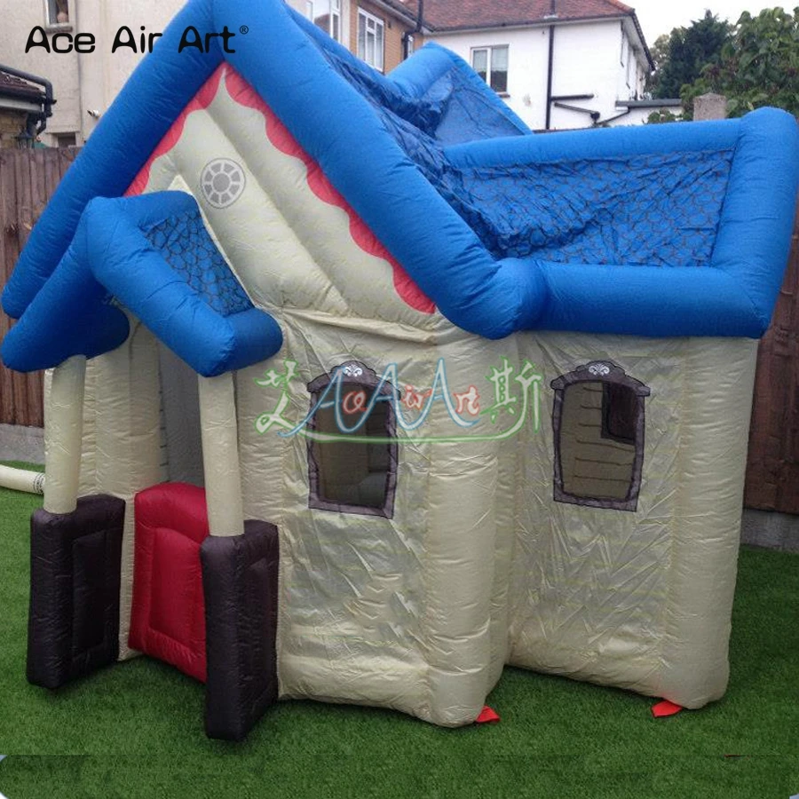 2x2x2m design agradável pequena barraca de brinquedo inflável casa victoria crianças jogo casa construção para crianças entretenimento quintal jogo