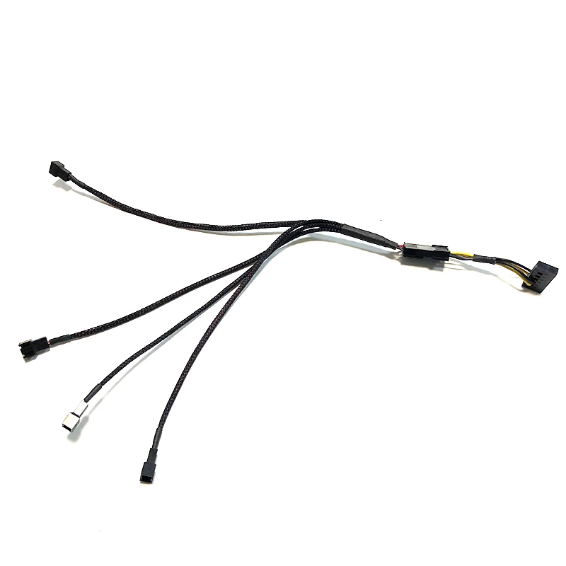 SATA to 4 x 3pin Fan Connector Female 30cm 12V 4pcs 3pin Fan 22AWG Motherboard Cable support high Power ROSH