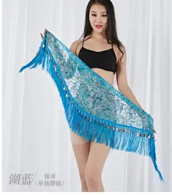 1pcs/lot woman belly dancing costumes mesh sequins tassel belly dance hip scarf