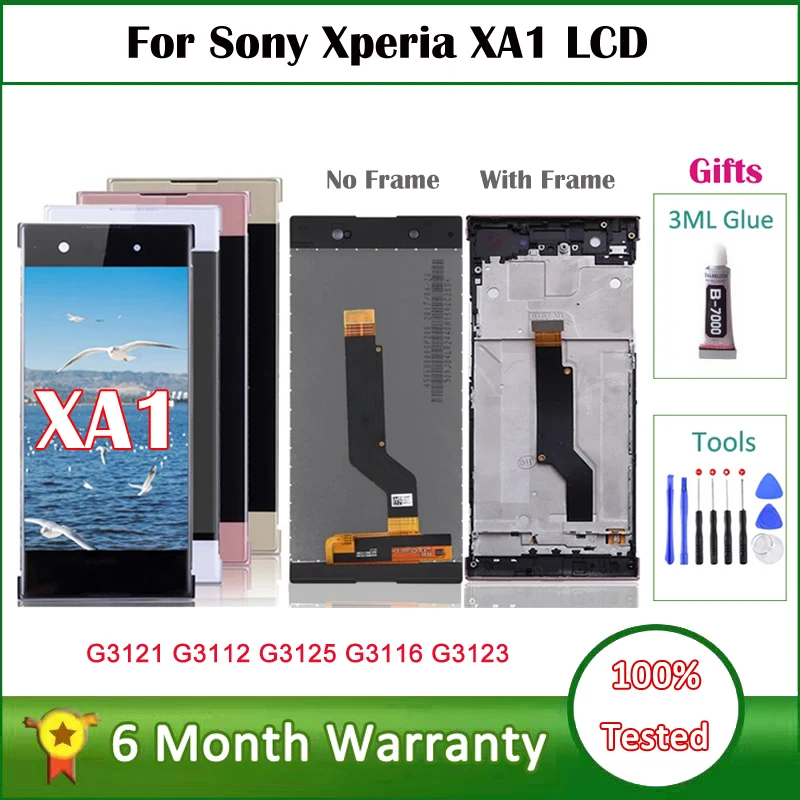 

5.0" Screen Replacement For Sony Xperia XA1 LCD Display Touch Digitizer Assembly For Sony XA1 G3112 G3116 G3121 LCD with Frame