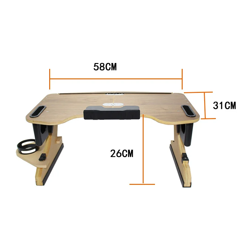 Wooden Adjustable Desk Bed Laptop Folding Table Notebook Computer Desk for Sofa Writing Desk for Student Dormitory Bedding