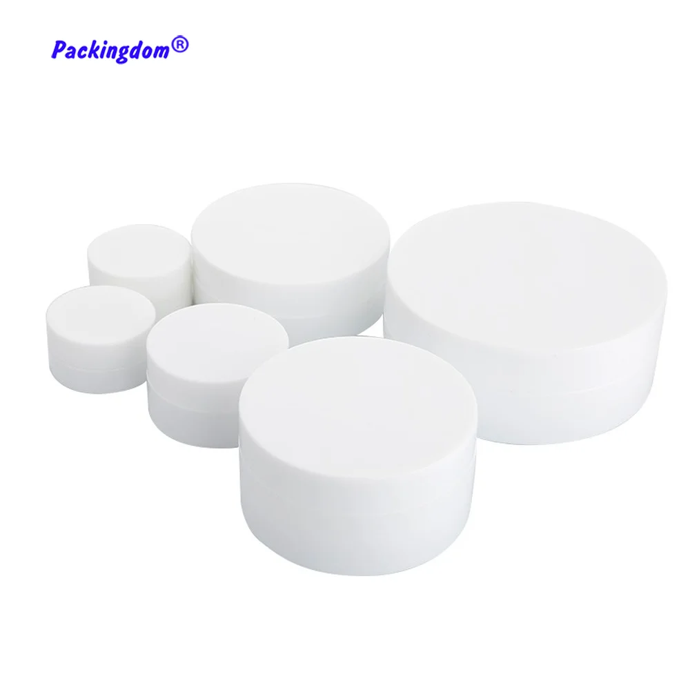 

10pcs Cream Container White Plastic Jar Empty Refill Cosmetic Packaging Inner Lids Powder Mask Containers 3g 5g 10g 30g 50g 100g