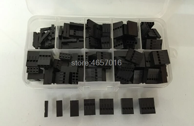 140PCS/LOT 2.54mm Plastic Dupont Jumper Wire Kit With Box 1P 2P 3P 4P 5P 2*4P 2*5P Wire Plug Cable Housing Female Pin Connector